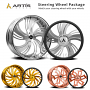 21" Staggered Artis Forged Wheels Pueblo Rose Gold Rims