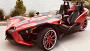 24" Staggered Azad Wheels AZ99 Candy Red Milled with Chrome SS Lip Polaris Slingshot / 3-Wheeler Rims