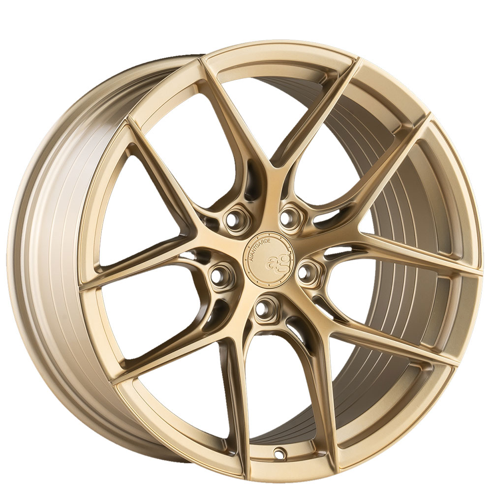 22" Avant Garde Wheels M580R Custom Satin Champagne Gold Brushed Rims