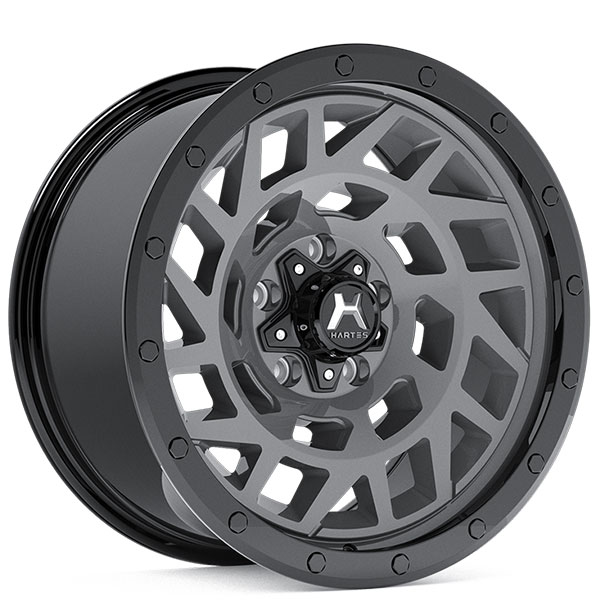 18" Hartes Metal Wheels YSM-766 Monster Anthracite with Black Beadlock and Gloss Black Blots Off-Road Rims