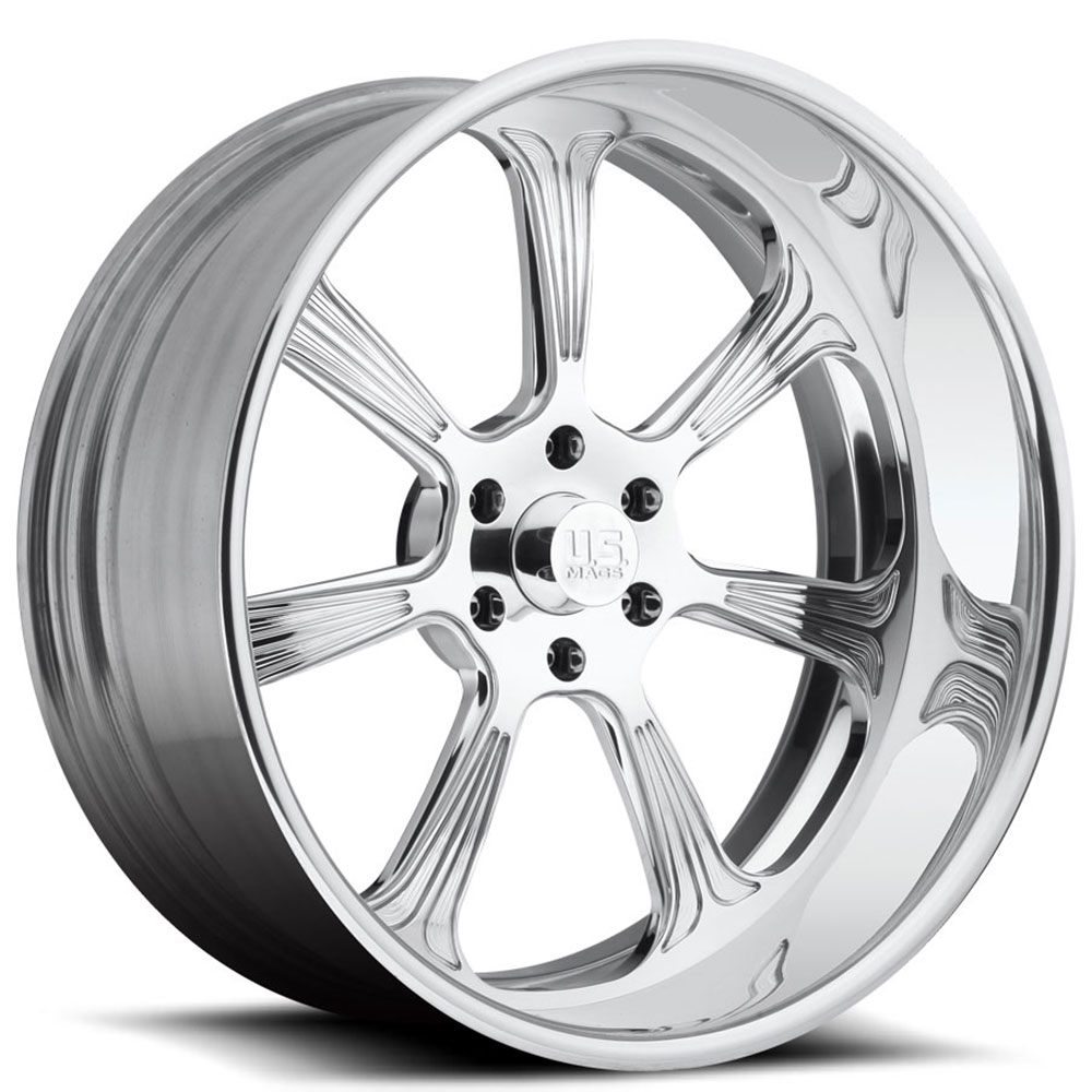 22" U.S. Mags Forged Wheels El Jefe US428 Polished Tuckin Series Rims