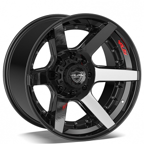 22" 4Play Wheels 4P60 Brushed Black Deep Concave Off-Road Rims 