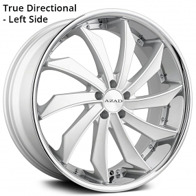 22" Azad Wheels AZ911 Brushed Face with Chrome SS Lip True Directional Rims 