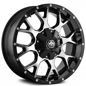 18" Mayhem Wheels 8015 Warrior Black with Machined Face Off-Road Rims 