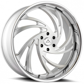 24" Azad Wheels AZ Drip Brushed Silver with SS Lip Rims