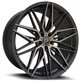 22" Pinnacle Wheels P210 Majestic Gloss Black with Bronze Tint Rims
