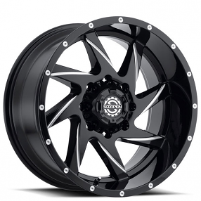 22" Scorpion Wheels SC-23 Black Milled Off-Road Rims 