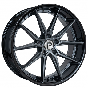 20" Pinnacle Wheels P218 Enzo Gunmetal with Black Lip Rims