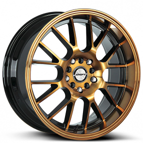 18" Shift Wheels Crank Gloss Black with Full Bronze Machined Rims 