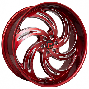 26" Pinnacle Wheels P300 Phoenix Candy Red Milled Rims