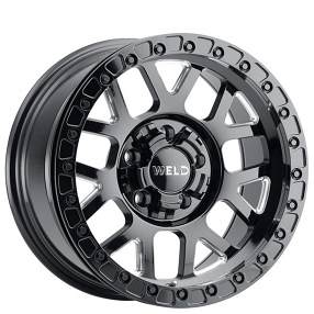 17" Weld Off-Road Wheels Cinch W902 Beadlock Gloss Black Milled Rims
