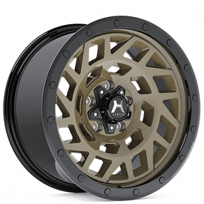 17" Hartes Metal Wheels YSM-766 Monster Bronze with Black Beadlock and Gloss Black Blots Off-Road Rims