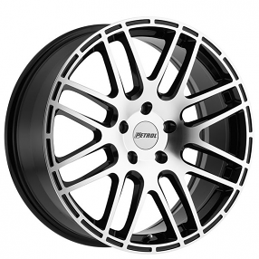 18" Petrol Wheels P6A Gloss Black with Machined Cut Face Rims 