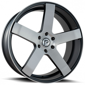 22" Pinnacle Wheels P102 Magnum Satin Black Brushed Rims