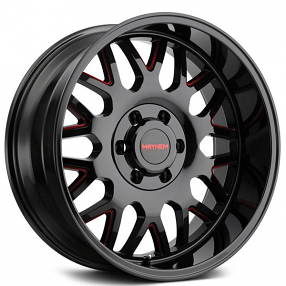 20" Mayhem Wheels 8110 Tripwire Black with Prism Red Off-Road Rims 