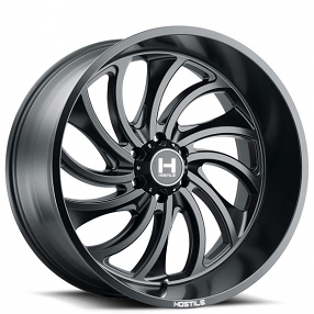 24" Hostile Wheels H118 Demon Satin Black Off-Road Rims