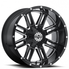22" Scorpion Wheels SC-18 Black Milled Off-Road Rims 