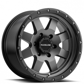 17" Raceline Wheels 935G Defender Gunmetal with Black Ring Off-Road Rims 