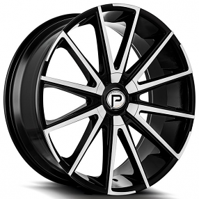 24" Pinnacle Wheels P98 Bella Gloss Black Machined Rims