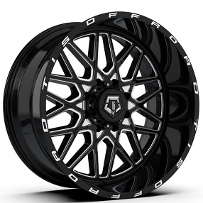 20" TIS Wheels 548BM Gloss Black Milled Off-Road Rims 