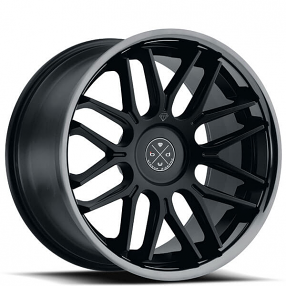 22x10.5" Blaque Diamond BD-27 Satin Black with Black Chrome Lip Wheels (5x120/112/114, +33/42mm) 