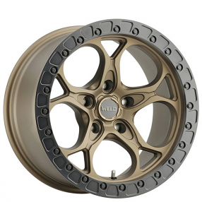 17" Weld Off-Road Wheels Ledge W106 Satin Bronze with Satin Black Ring Rotary Forged Rims