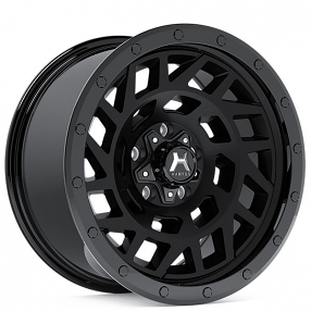 18" Hartes Metal Wheels YSM-766 Monster Black with Gloss Black Blots Off-Road Rims