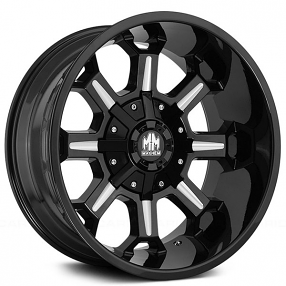 18" Mayhem Wheels 8105 Combat Black with Milled Spokes Off-Road Rims 