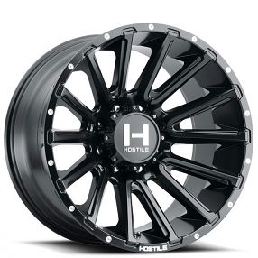 24" Hostile Wheels H123 Typhoon Satin Black Off-Road Rims