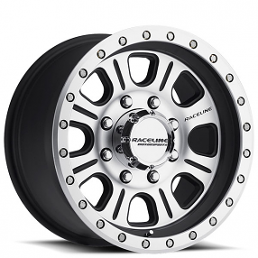 17" Raceline Wheels 928M SL Monster Black with Machined Face Off-Road Rims 
