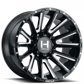24" Hostile Wheels H123 Typhoon Black Milled Off-Road Rims