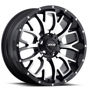 18" MKW Offroad Wheels M95 Satin Black Machined Rims 