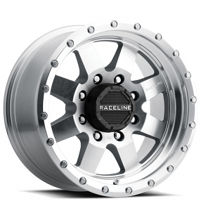 17" Raceline Wheels 935MC Defender Machined with Clear Coat Off-Road Rims