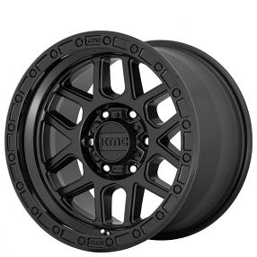 17" KMC Wheels KM544 Mesa Satin Black with Gloss Black Lip Off-Road Rims 
