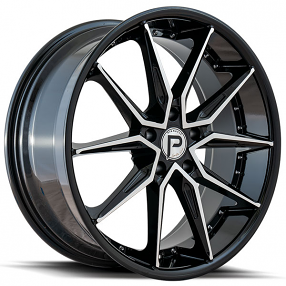 20" Pinnacle Wheels P218 Enzo Gloss Black Machined Rims