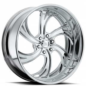 22" U.S. Mags Forged Wheels Cheyenne 6 US414 Polished Tuckin Series Rims