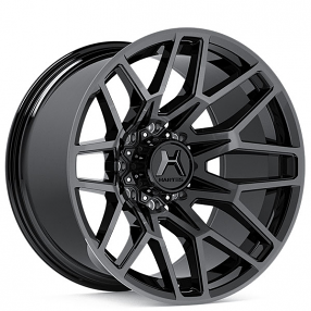 22" Hartes Metal Wheels YSM-754 Crossbow Black with Machined Dark Tint Face Off-Road Rims