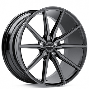 19" Inovit Wheels YSM-085 Frixion5 Black with Machined Face and Milled Dark Tint Rims