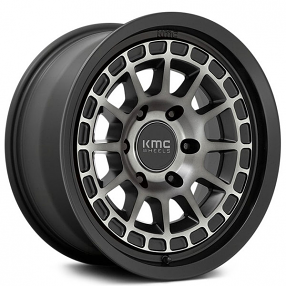 17" KMC Wheels KM719 Canyon Satin Black with Gray Tint Off-Road Rims