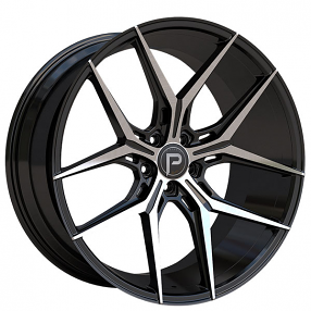 20" Pinnacle Wheels P204 Splendent Gloss Black Machined Rims