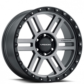 18" Vision Wheels 354 Manx 2 Satin Grey with Black Lip Off-Road Rims 