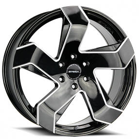 24" Strada Wheels Coltello Gloss Black Milled Edge Rims 
