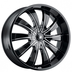 24" Mazzi Wheels Rolla 374 Black with Milled Spoke Rims 