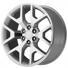 22" OE Creations Wheels PR169 Silver with Machined Spokes Rims 