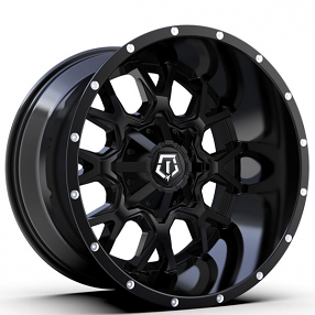 18" TIS Wheels 549B Satin Black with Spot Milled Lip Off-Road Rims