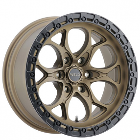 20" Weld Off-Road Wheels Ledge 6 W106 Satin Bronze with Satin Black Ring Rotary Forged Rims