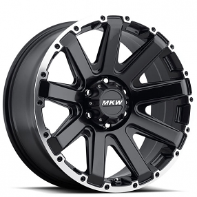 17" MKW Offroad Wheels M94 Satin Black Machined Ring Rims