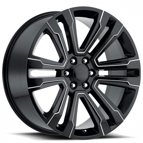 22" Cadillac Escalade Wheels FR 72 Black Ball Milled OEM Replica Rims 