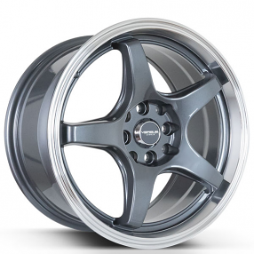 17" Versus Wheels VS005 Gunmetal with Machined Lip Rims