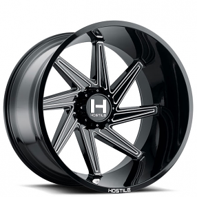 22" Hostile Wheels H119 DAGR Gloss Black with Milled Accents True Directional Off-Road Rims